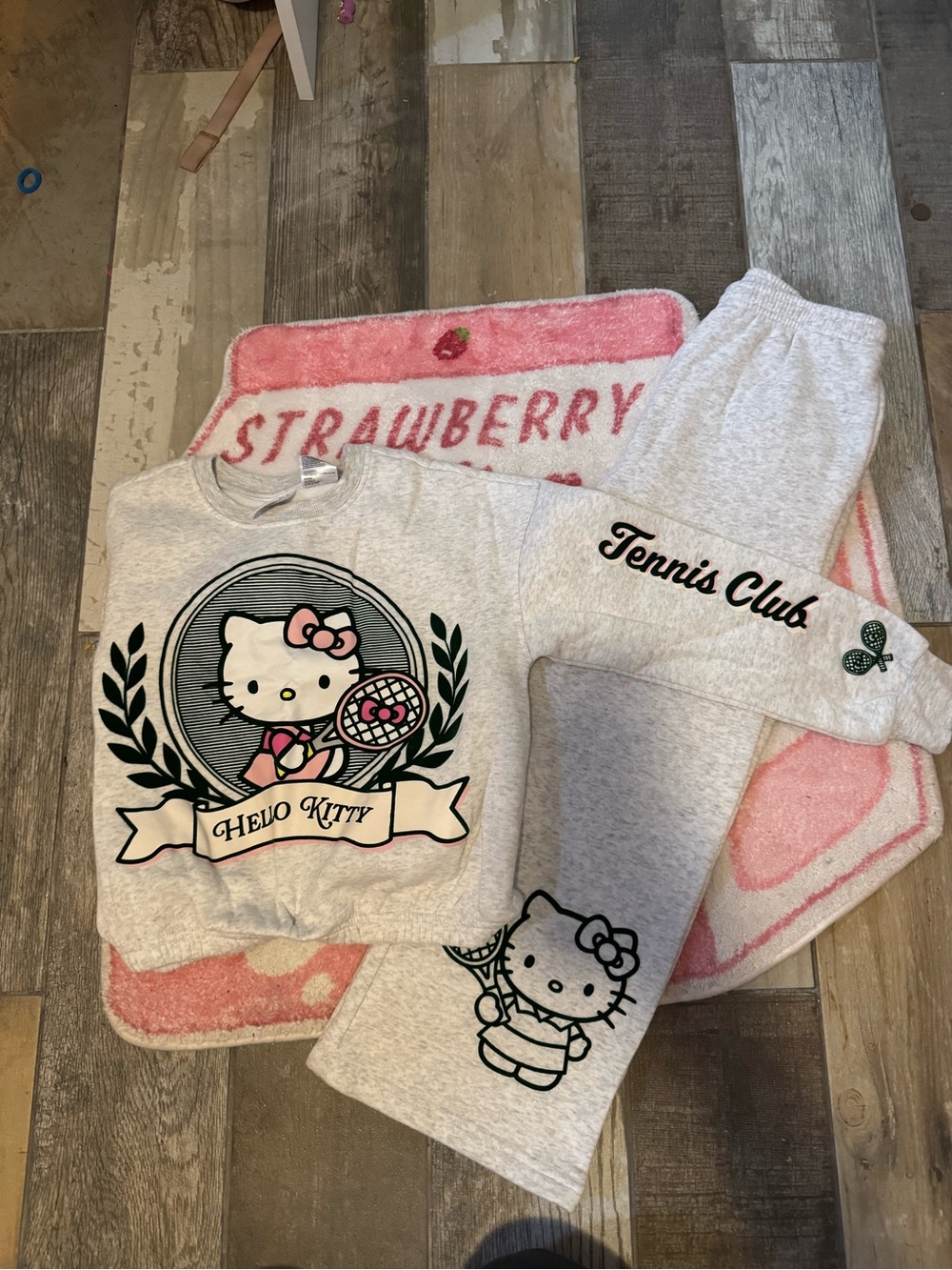 Hello Kitty Gray & Pink Tennis Club Sweat Set